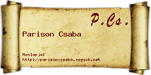 Parison Csaba névjegykártya