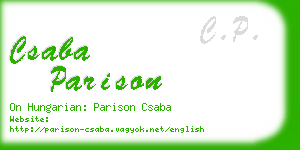 csaba parison business card